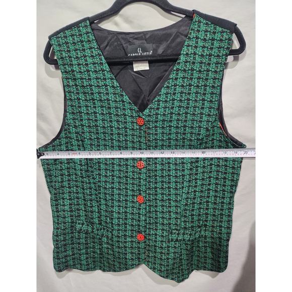 Vintage Carole Little Christmas Holiday Button Up Granny‎ Cottagecore Vest Large - Picture 7 of 8